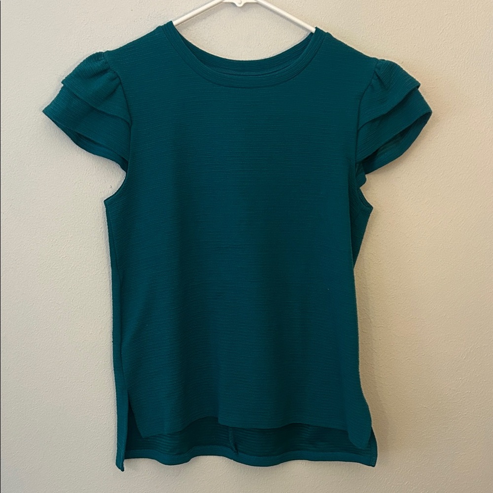 Massini Teal Textured Top